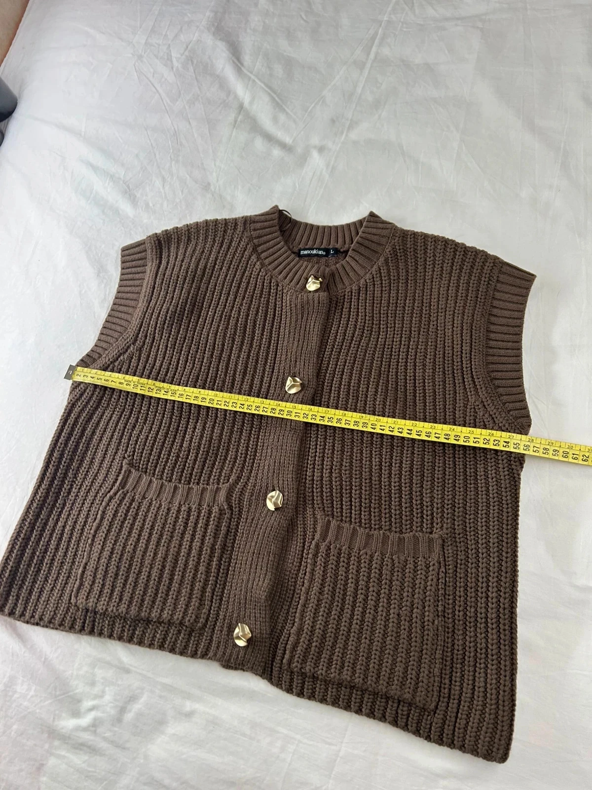 Vintage brown manoukian cardigan vest – photo 6